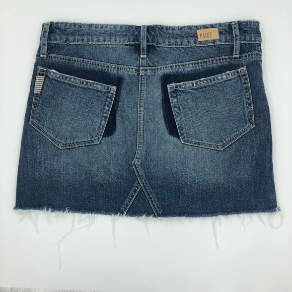 Paige Alethea Raw Hem Mini Denim Skirt - Picture 5 of 8
